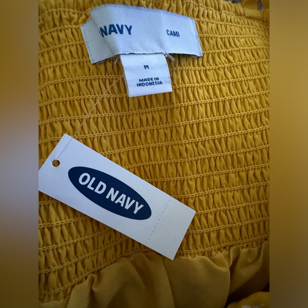 NWT Old Navy Cami Dress yellow floral fully lined - Picture 4 of 6